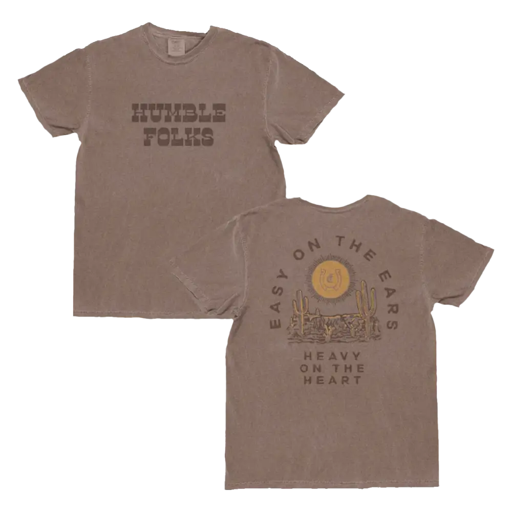 Two brown t-shirts.