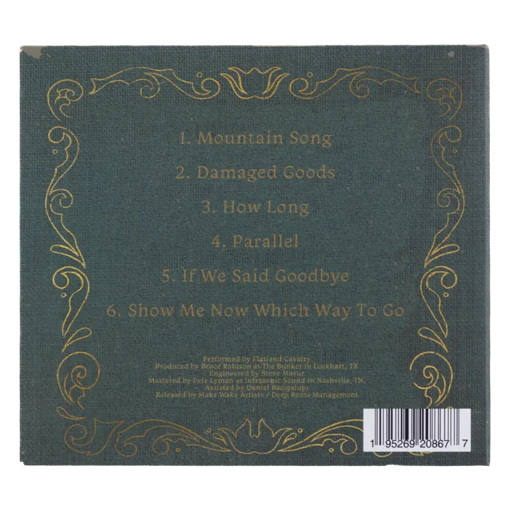 CD album back cover with a track listing of six songs.