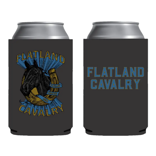 Two gray can coolers.