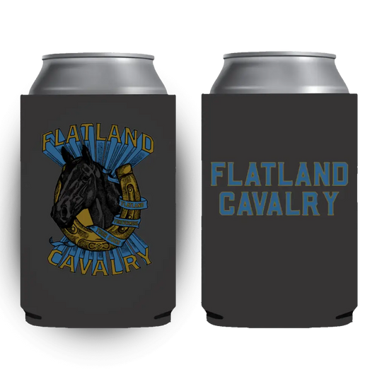 Two gray can coolers.