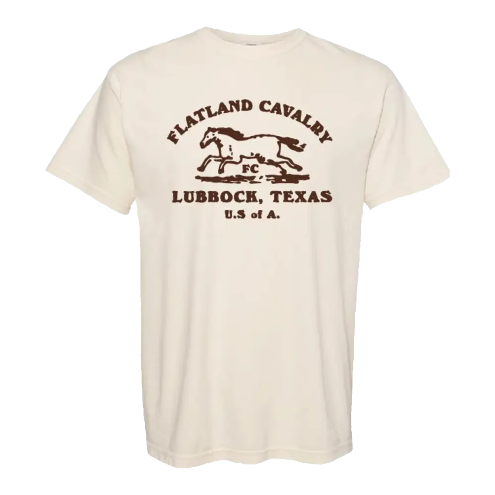Cream-colored t-shirt.