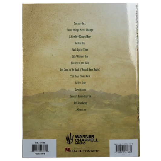 Back cover of a music book or album featuring a track listing.